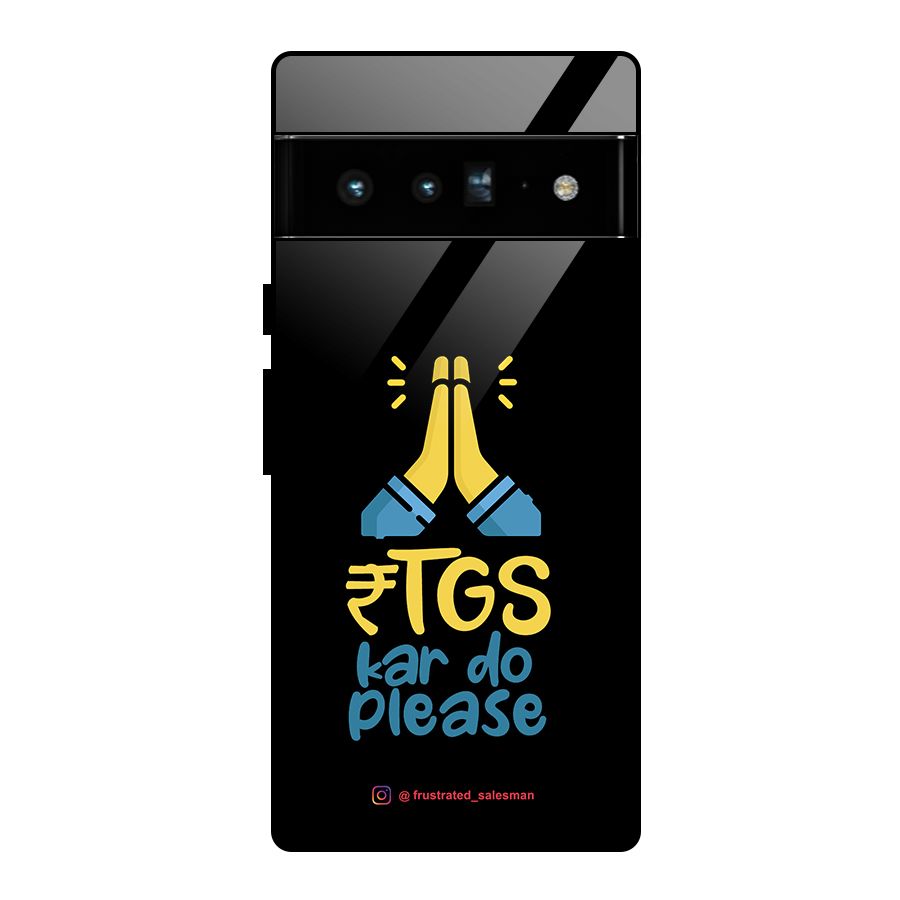 RTGS Kar Do Please Black Glass Back Case for Google Pixel 6 Pro