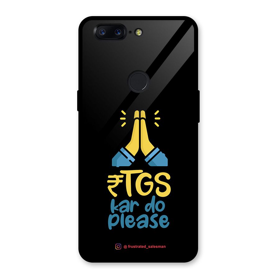 RTGS Kar Do Please Black Glass Back Case for OnePlus 5T