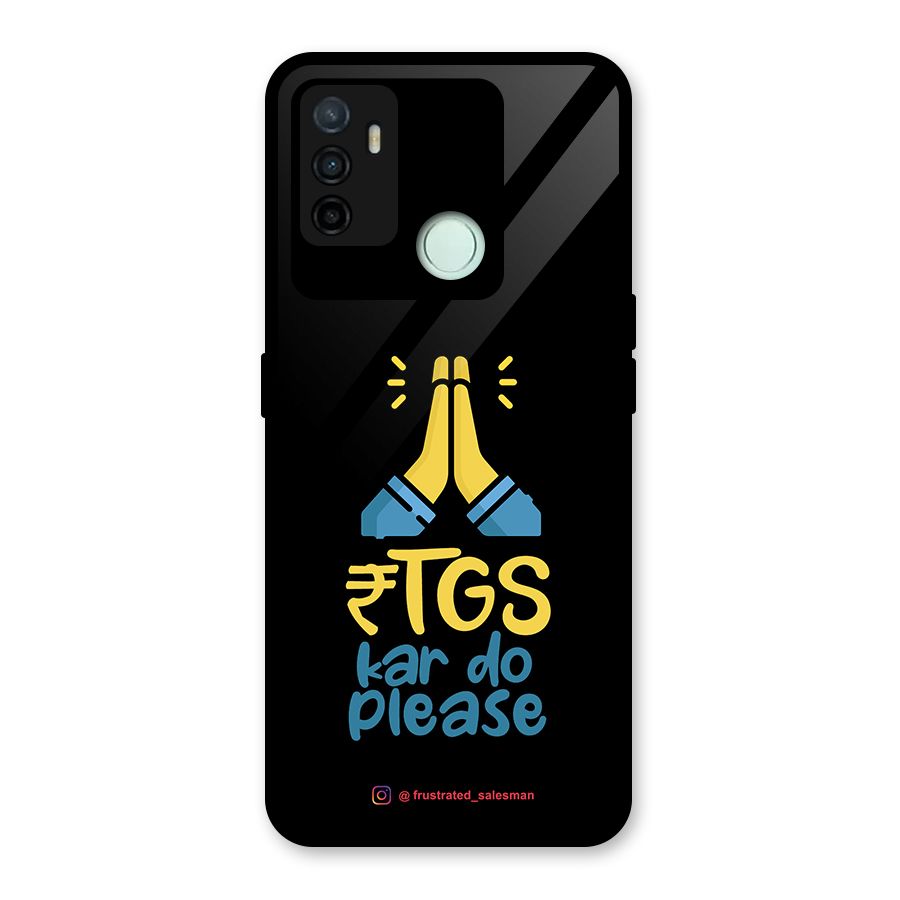 RTGS Kar Do Please Black Glass Back Case for Oppo A53