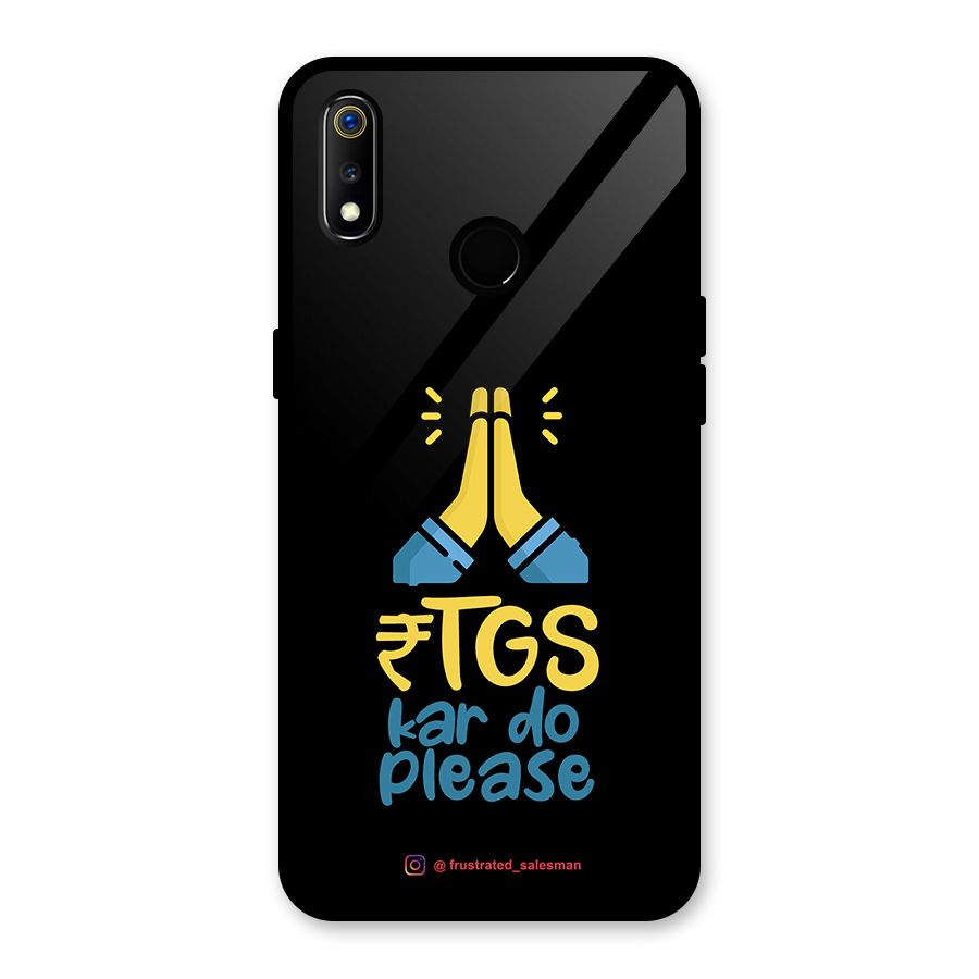 RTGS Kar Do Please Black Glass Back Case for Realme 3i