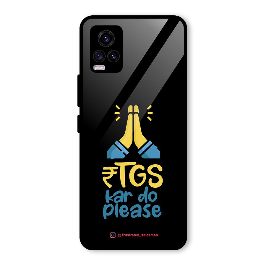 RTGS Kar Do Please Black Glass Back Case for Vivo V20 2021