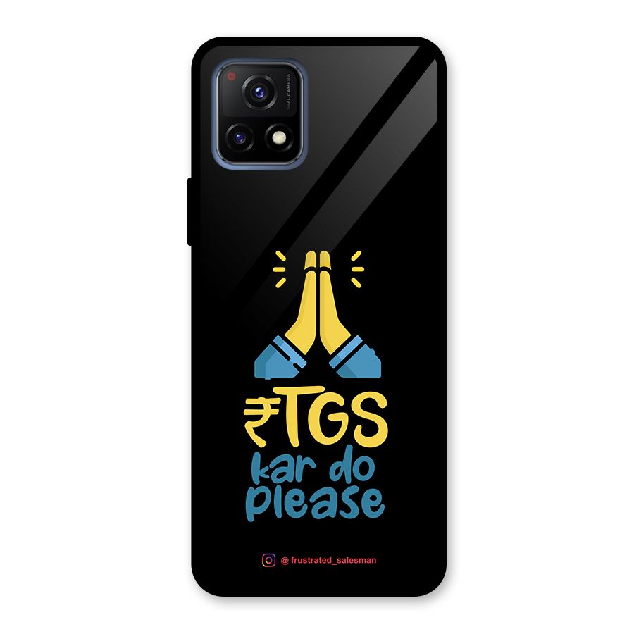 RTGS Kar Do Please Black Glass Back Case for Vivo Y72 5G