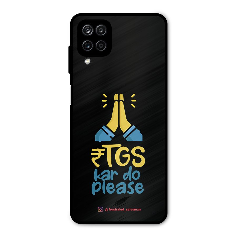 RTGS Kar Do Please Black Metal Back Case for Galaxy A12