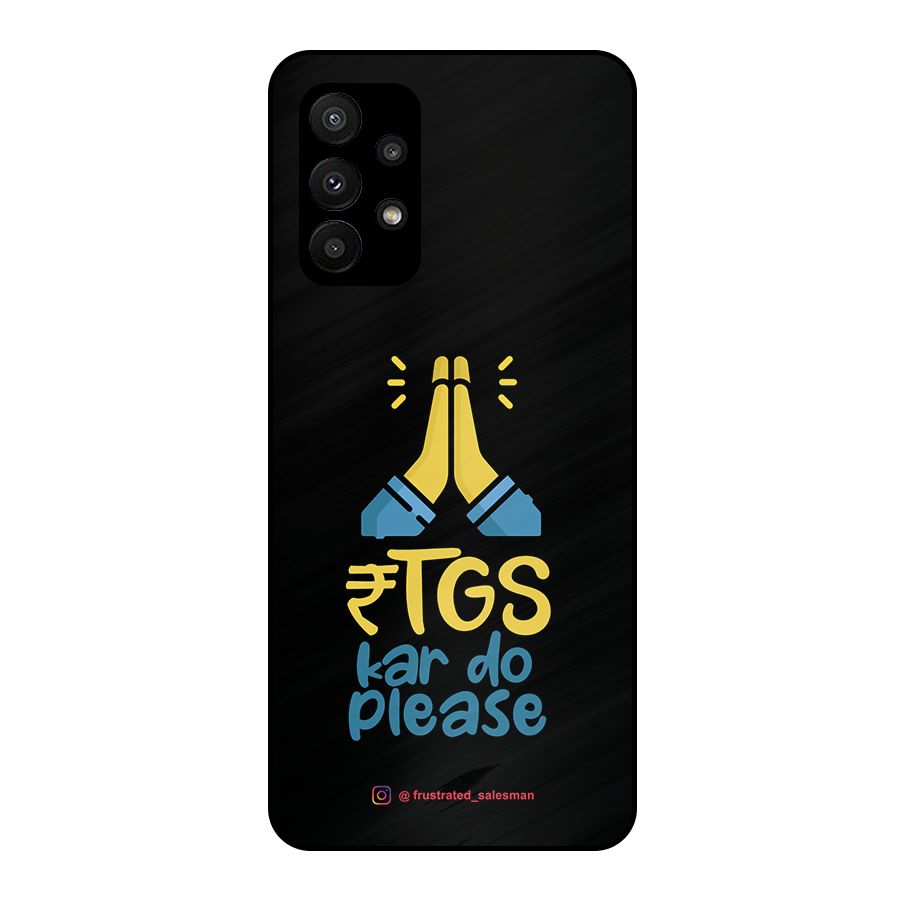 RTGS Kar Do Please Black Metal Back Case for Galaxy A23