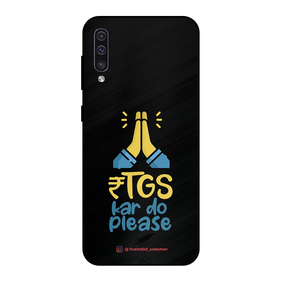 RTGS Kar Do Please Black Metal Back Case for Galaxy A30s