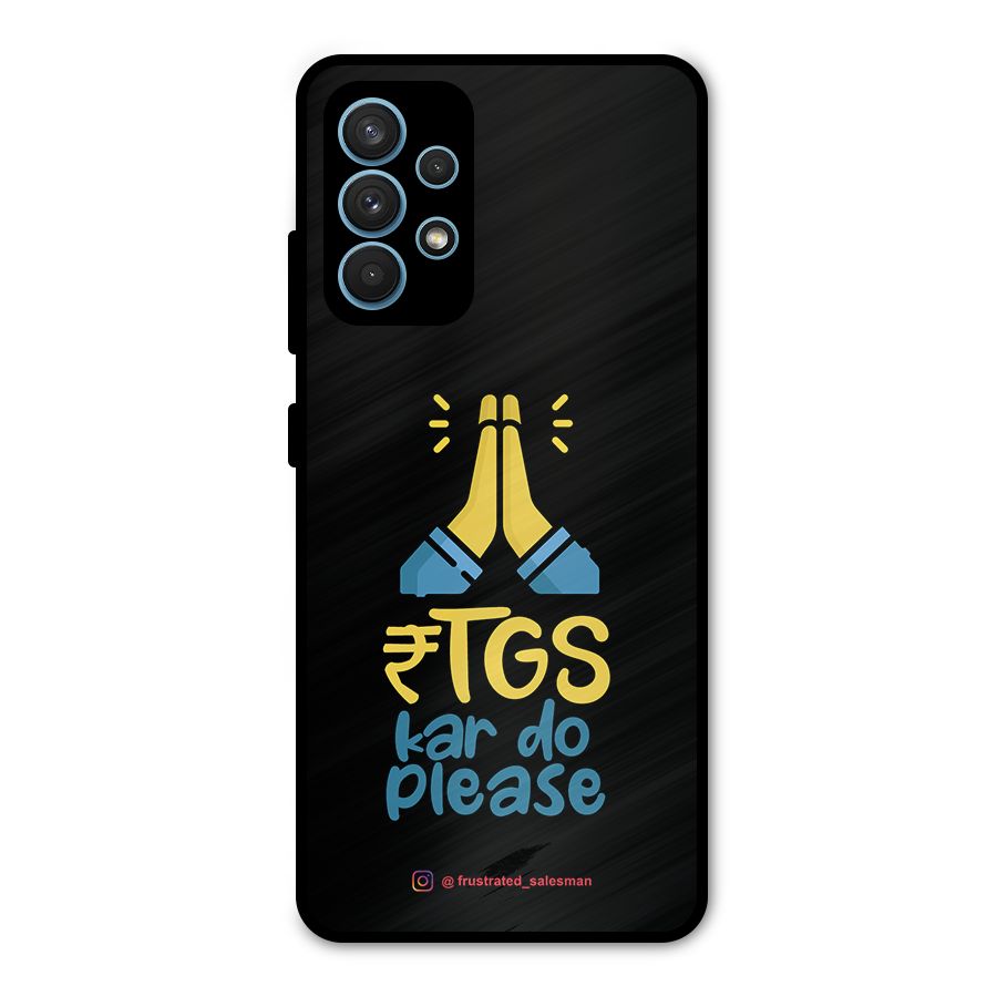 RTGS Kar Do Please Black Metal Back Case for Galaxy A32