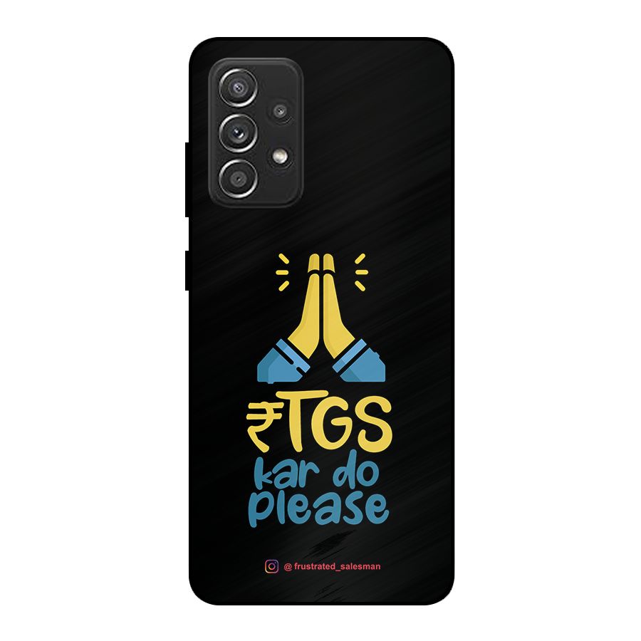 RTGS Kar Do Please Black Metal Back Case for Galaxy A52