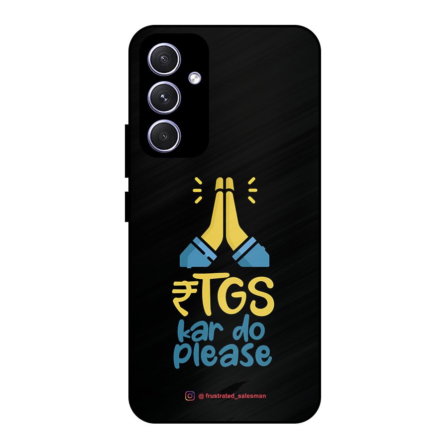 RTGS Kar Do Please Black Metal Back Case for Galaxy A54