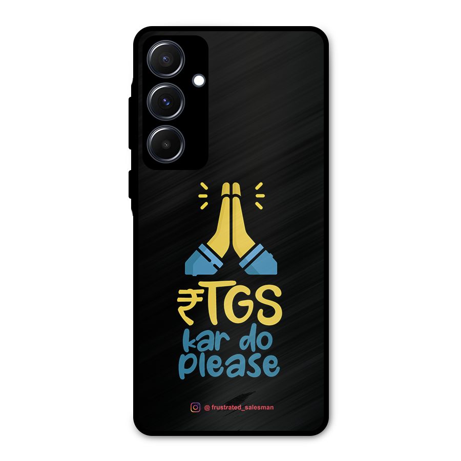 RTGS Kar Do Please Black Metal Back Case for Galaxy A55