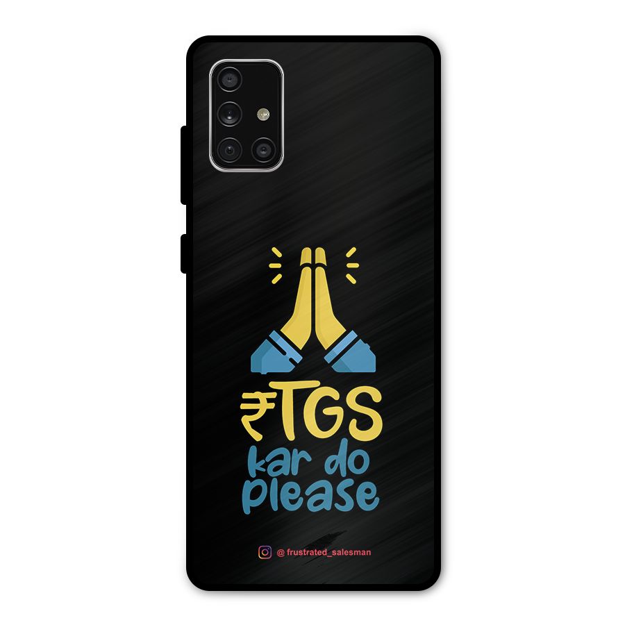 RTGS Kar Do Please Black Metal Back Case for Galaxy A71