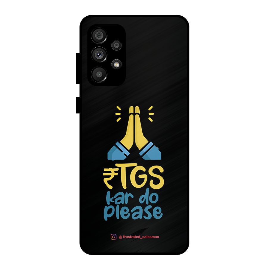 RTGS Kar Do Please Black Metal Back Case for Galaxy A73 5G