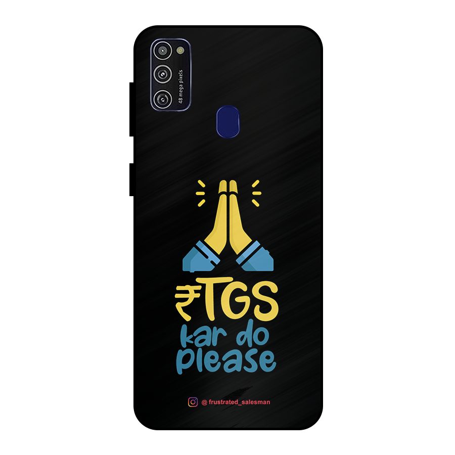 RTGS Kar Do Please Black Metal Back Case for Galaxy M21