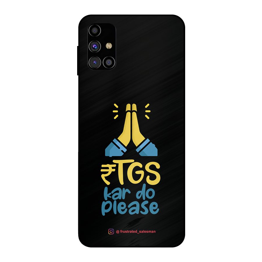 RTGS Kar Do Please Black Metal Back Case for Galaxy M31s