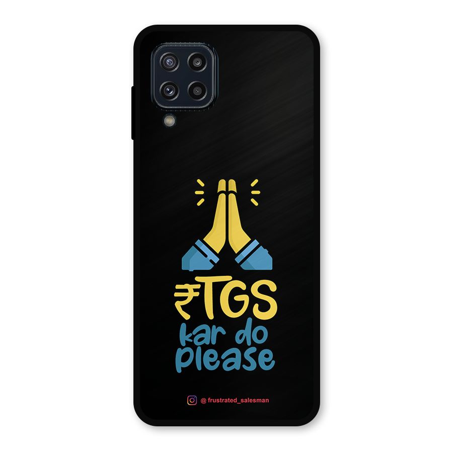 RTGS Kar Do Please Black Metal Back Case for Galaxy M32