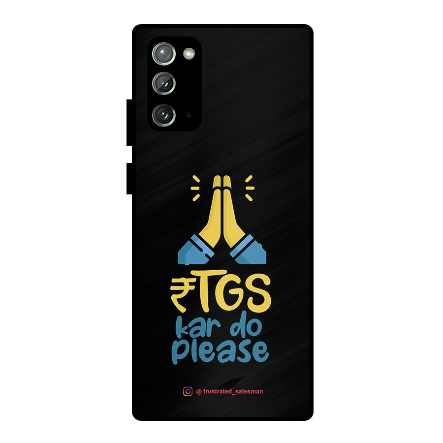 RTGS Kar Do Please Black Metal Back Case for Galaxy Note 20