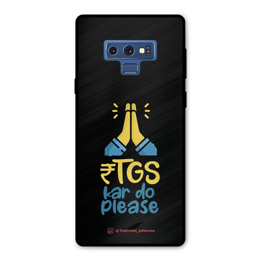 RTGS Kar Do Please Black Metal Back Case for Galaxy Note 9