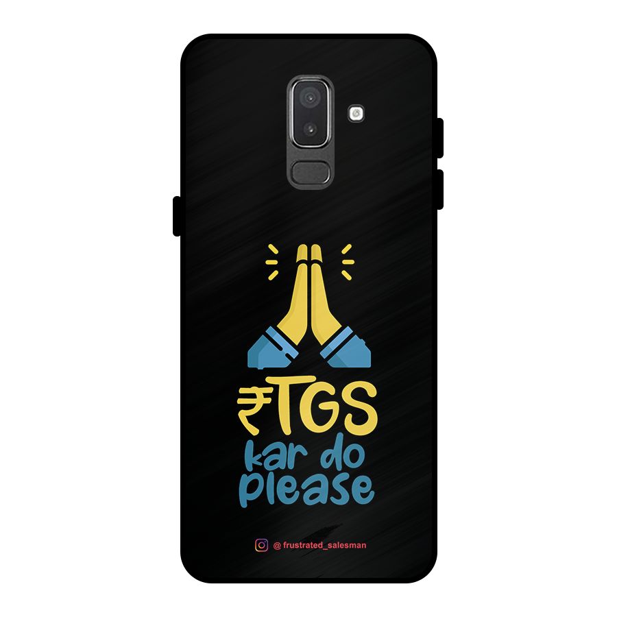 RTGS Kar Do Please Black Metal Back Case for Galaxy On8 (2018)