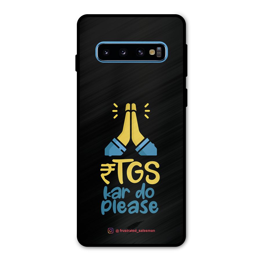 RTGS Kar Do Please Black Metal Back Case for Galaxy S10