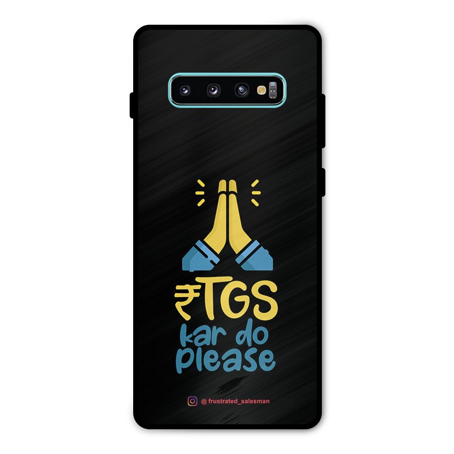 RTGS Kar Do Please Black Metal Back Case for Galaxy S10 Plus
