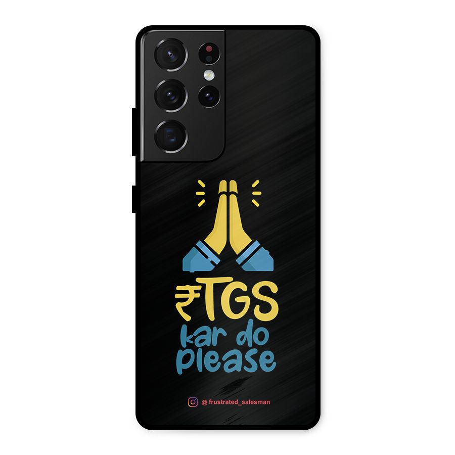 RTGS Kar Do Please Black Metal Back Case for Galaxy S21 Ultra 5G