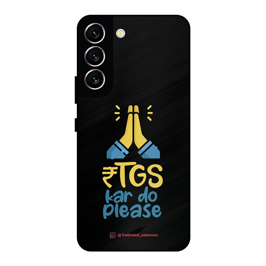 RTGS Kar Do Please Black Metal Back Case for Galaxy S22 5G
