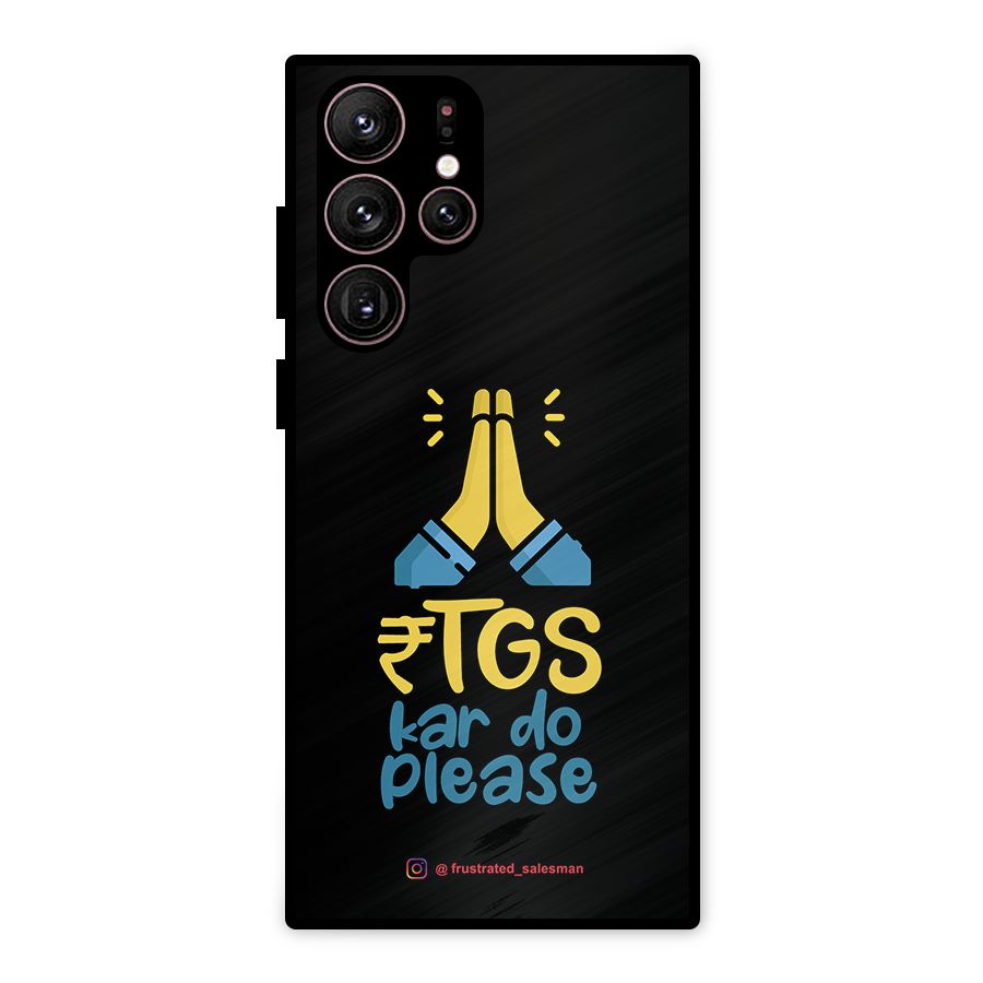 RTGS Kar Do Please Black Metal Back Case for Galaxy S22 Ultra 5G
