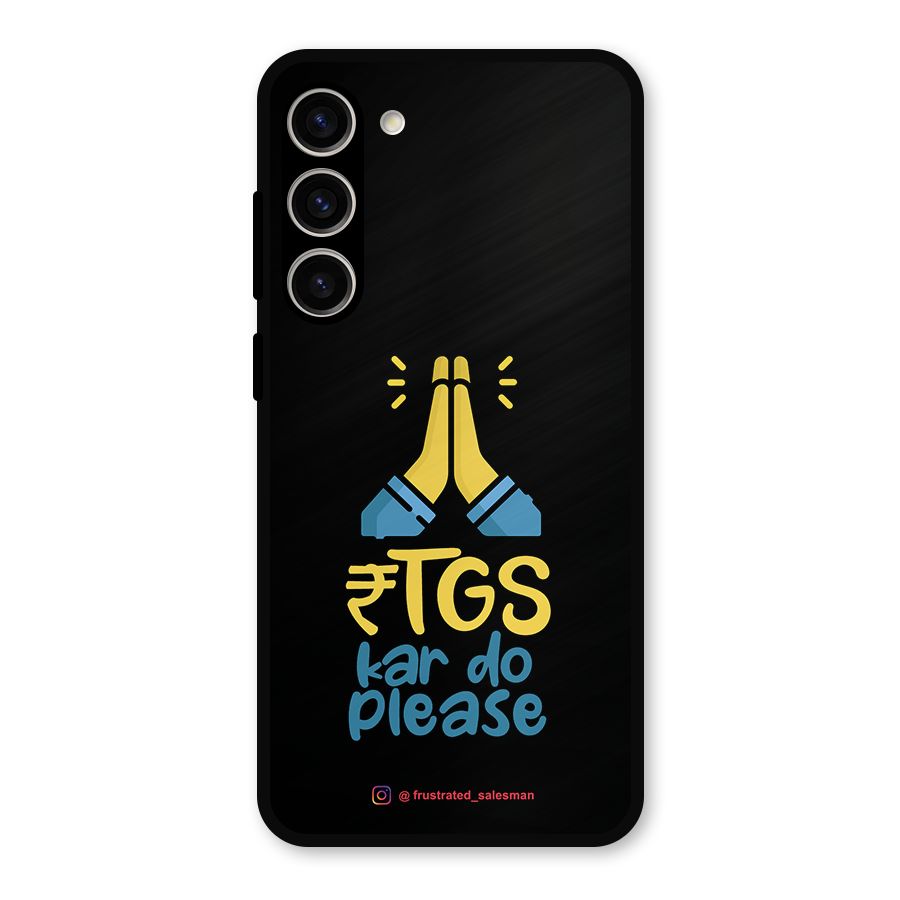 RTGS Kar Do Please Black Metal Back Case for Galaxy S23 Plus