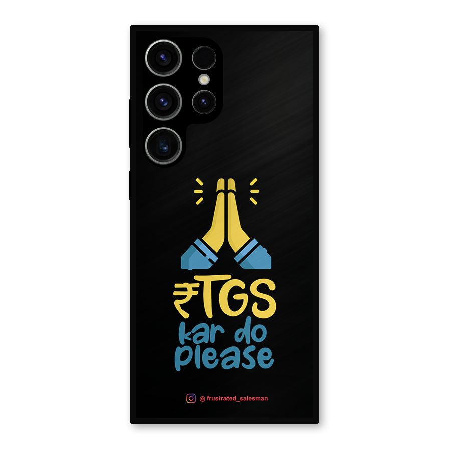 RTGS Kar Do Please Black Metal Back Case for Galaxy S23 Ultra