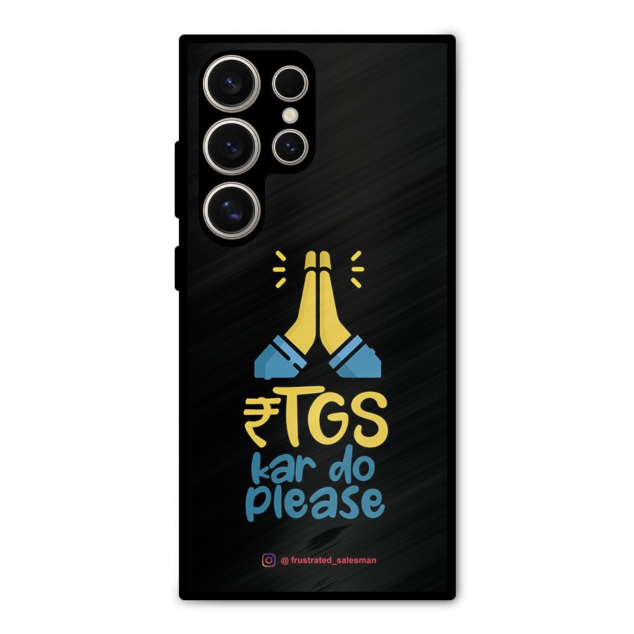 RTGS Kar Do Please Black Metal Back Case for Galaxy S24 Ultra