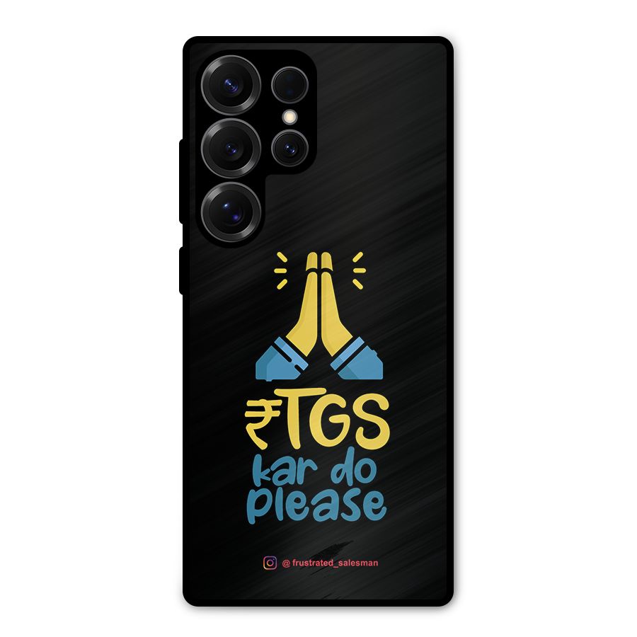 RTGS Kar Do Please Black Metal Back Case for Galaxy S25 Ultra
