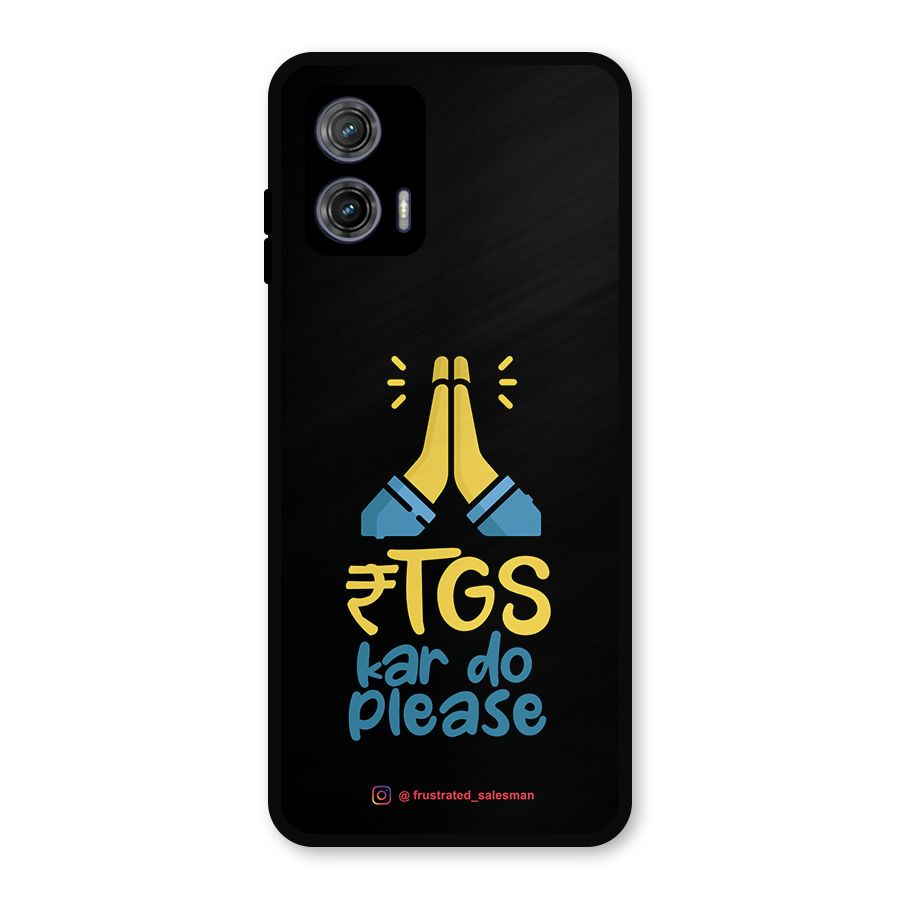 RTGS Kar Do Please Black Metal Back Case for Moto G73