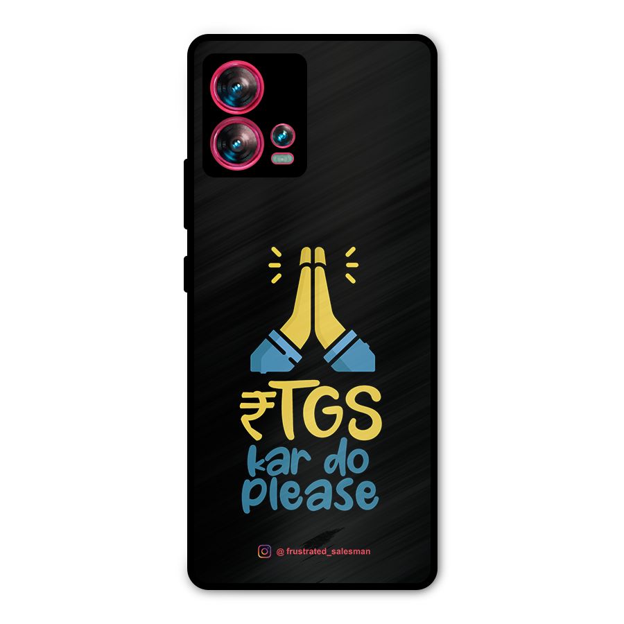 RTGS Kar Do Please Black Metal Back Case for Motorola Edge 30 Fusion