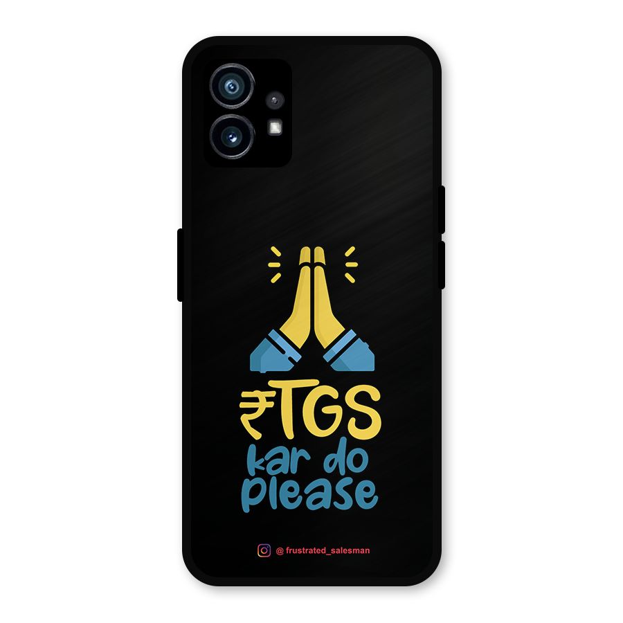 RTGS Kar Do Please Black Metal Back Case for Nothing Phone 1