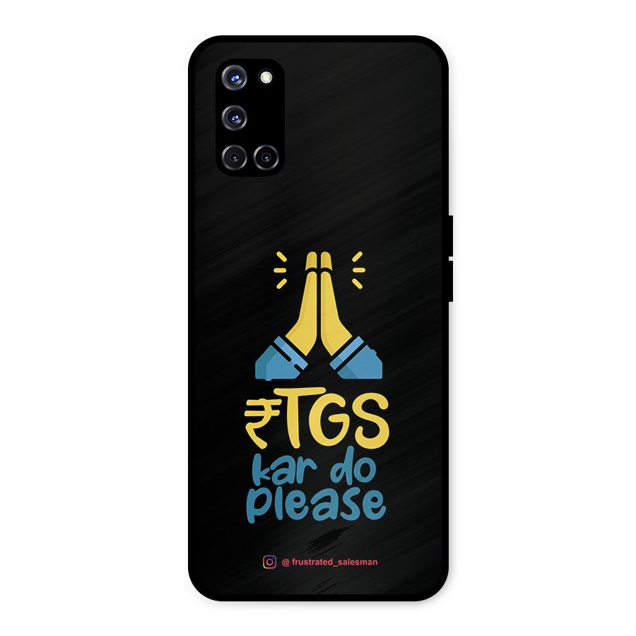 RTGS Kar Do Please Black Metal Back Case for Oppo A52