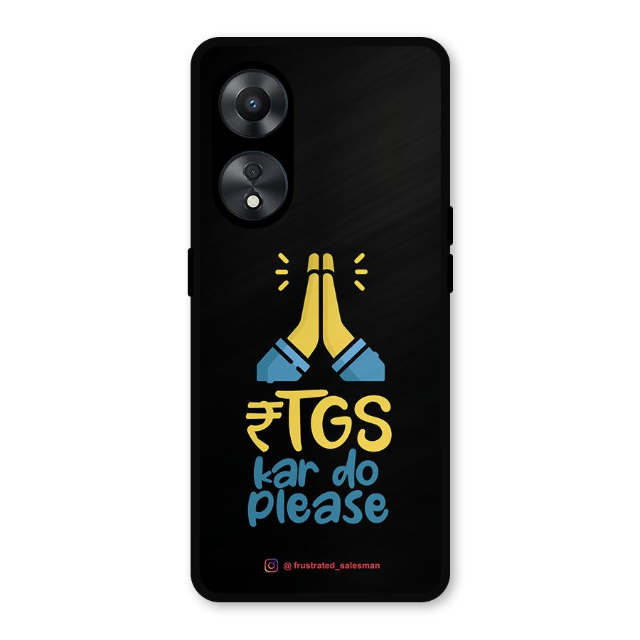 RTGS Kar Do Please Black Metal Back Case for Oppo A78