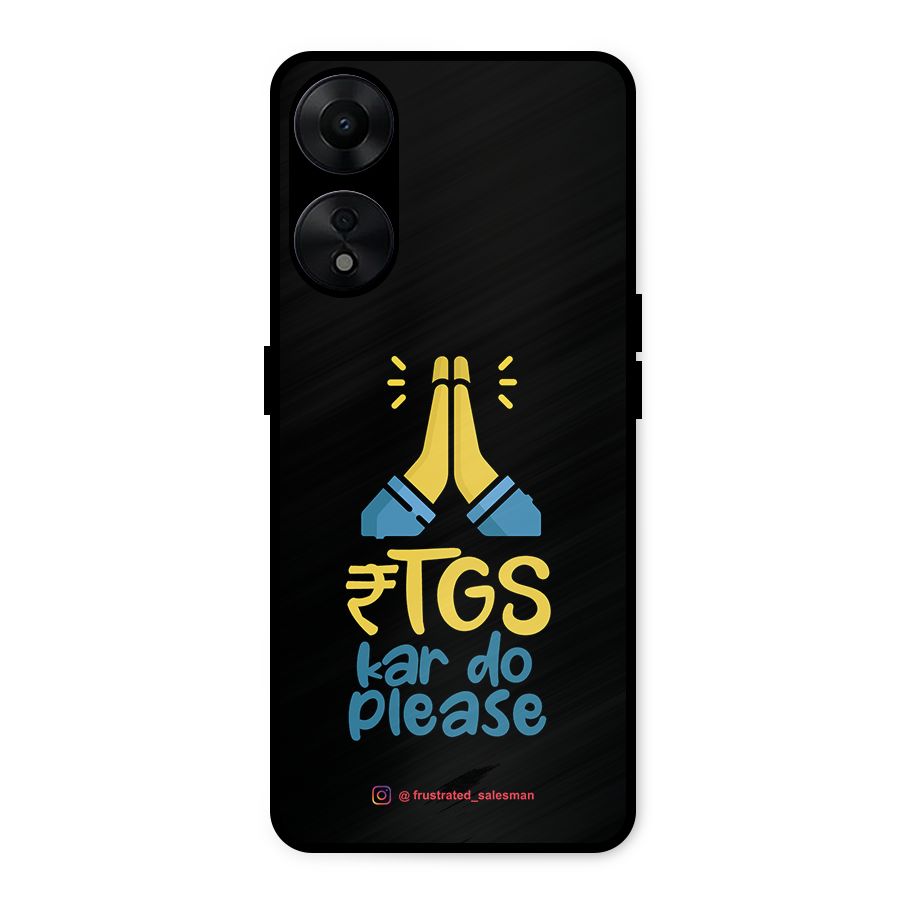 RTGS Kar Do Please Black Metal Back Case for Oppo A78 5G