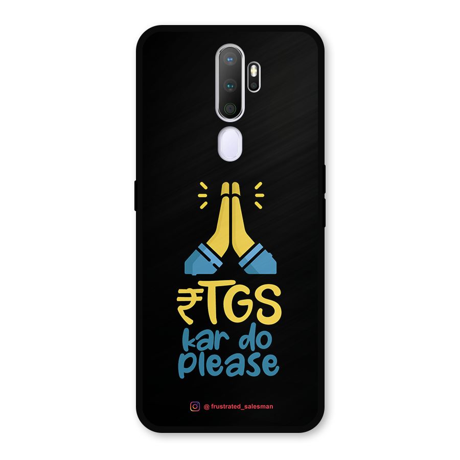 RTGS Kar Do Please Black Metal Back Case for Oppo A9 (2020)