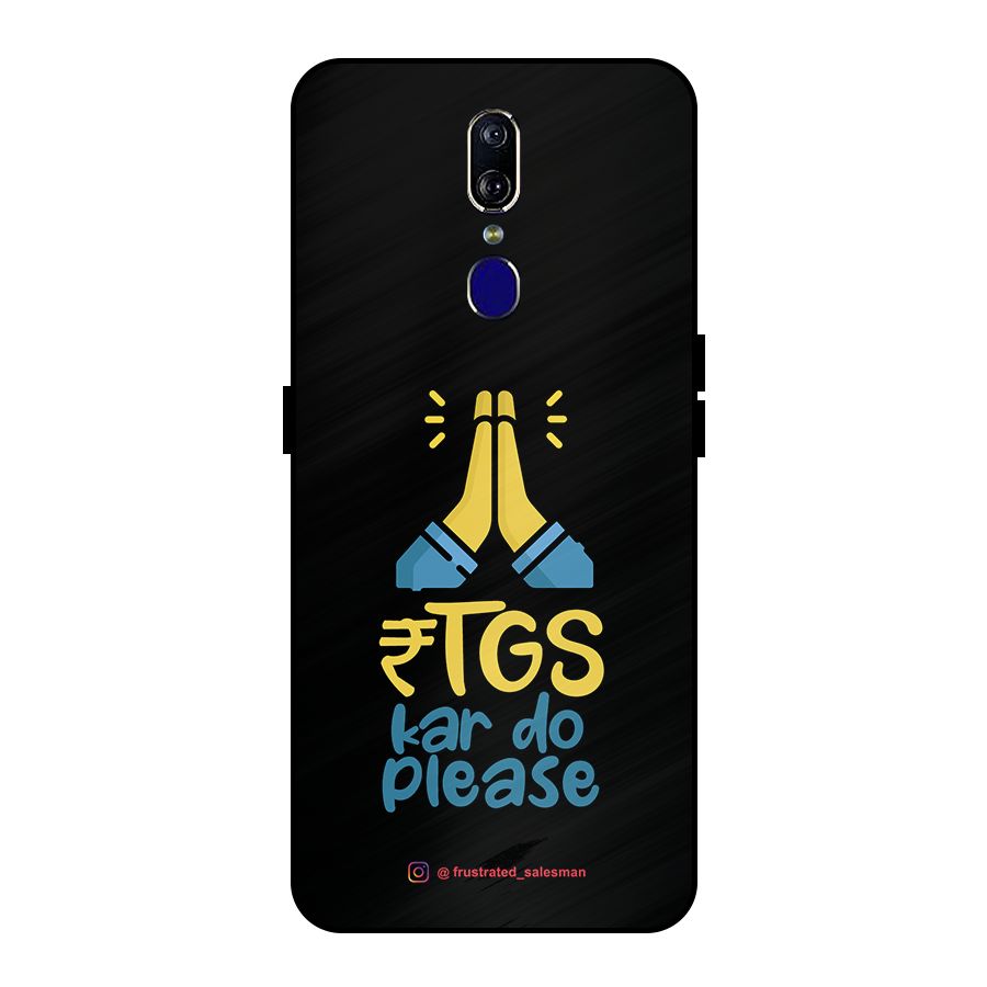 RTGS Kar Do Please Black Metal Back Case for Oppo F11