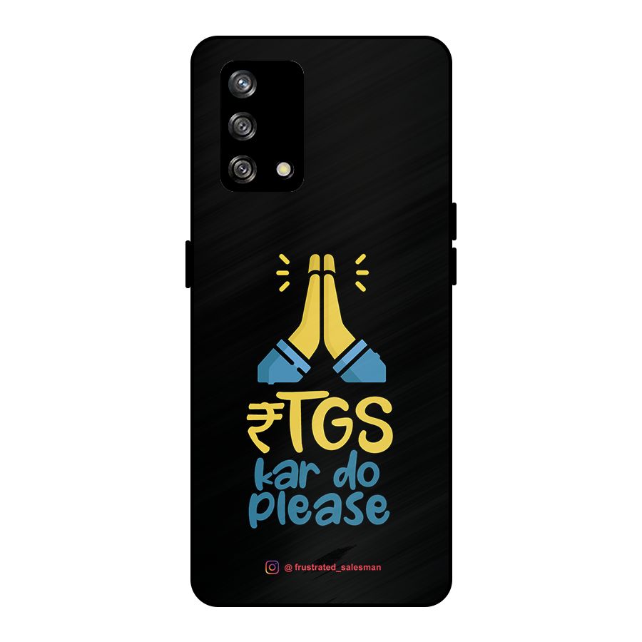 RTGS Kar Do Please Black Metal Back Case for Oppo F19