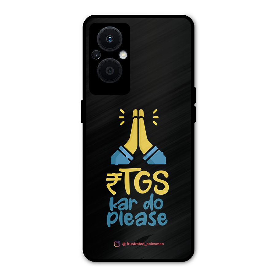 RTGS Kar Do Please Black Metal Back Case for Oppo F21s Pro 5G