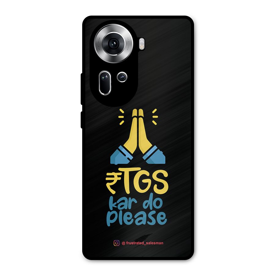 RTGS Kar Do Please Black Metal Back Case for Oppo Reno11 5G