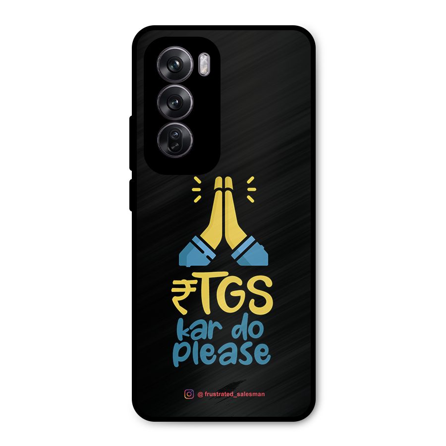RTGS Kar Do Please Black Metal Back Case for Oppo Reno12 Pro