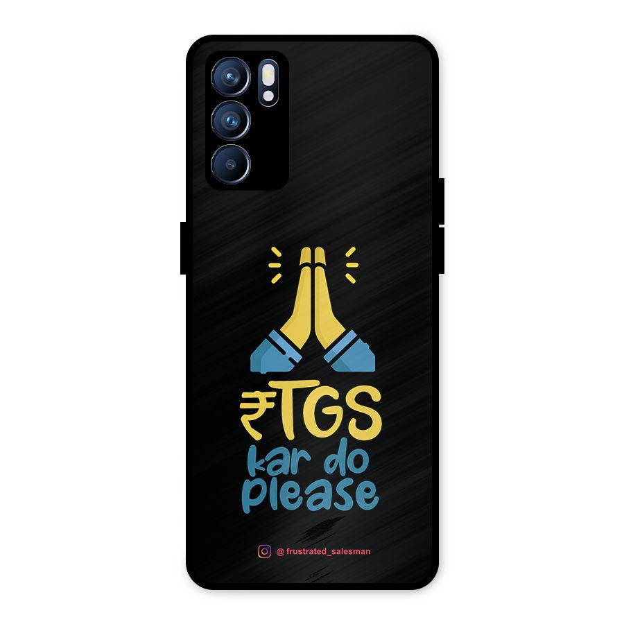 RTGS Kar Do Please Black Metal Back Case for Oppo Reno6 5G