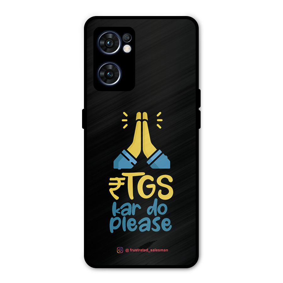 RTGS Kar Do Please Black Metal Back Case for Oppo Reno7 5G
