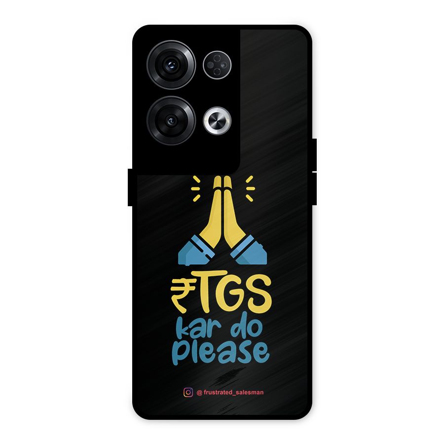 RTGS Kar Do Please Black Metal Back Case for Oppo Reno8 Pro 5G