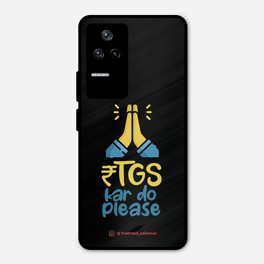 RTGS Kar Do Please Black Metal Back Case for Poco F4 5G