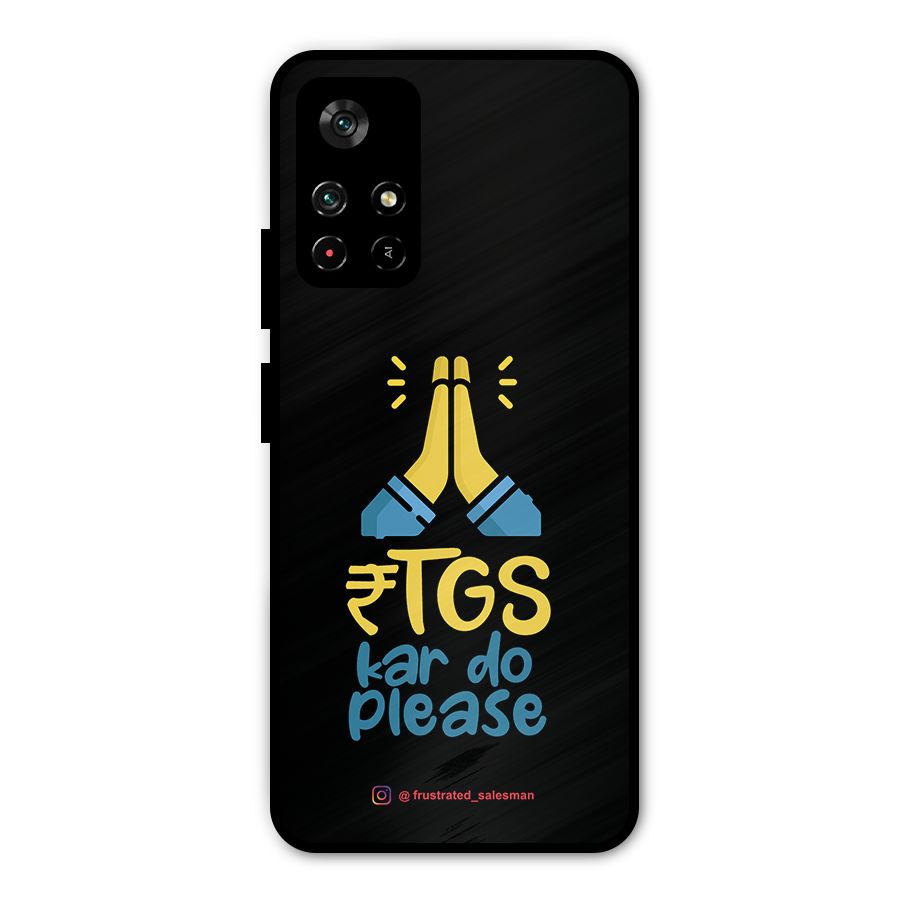 RTGS Kar Do Please Black Metal Back Case for Poco M4 Pro 5G