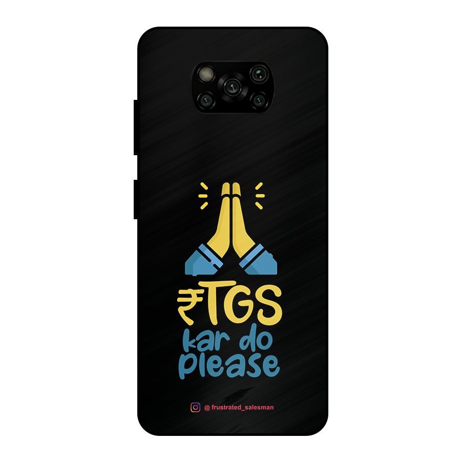 RTGS Kar Do Please Black Metal Back Case for Poco X3