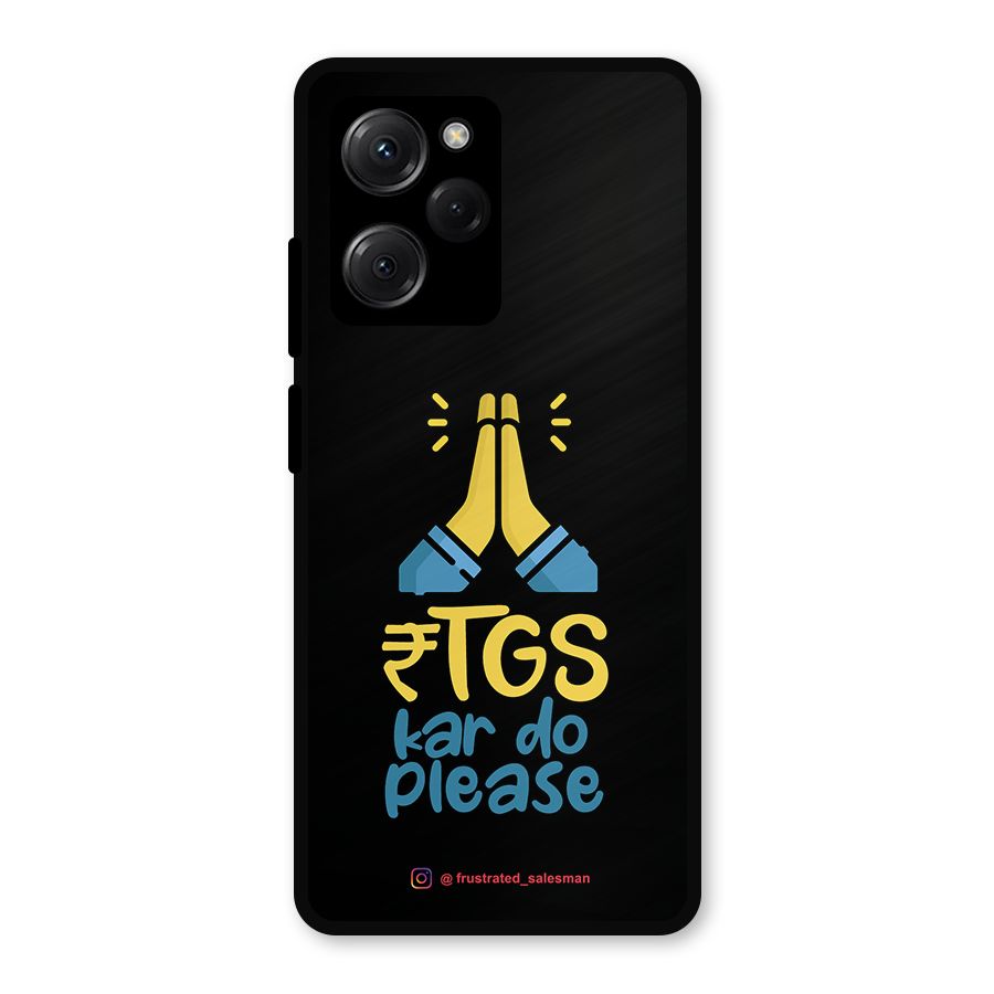 RTGS Kar Do Please Black Metal Back Case for Poco X5 Pro