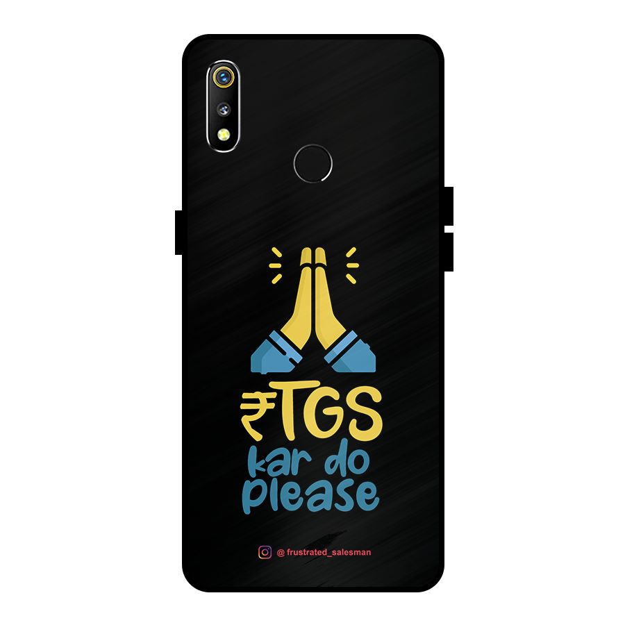 RTGS Kar Do Please Black Metal Back Case for Realme 3